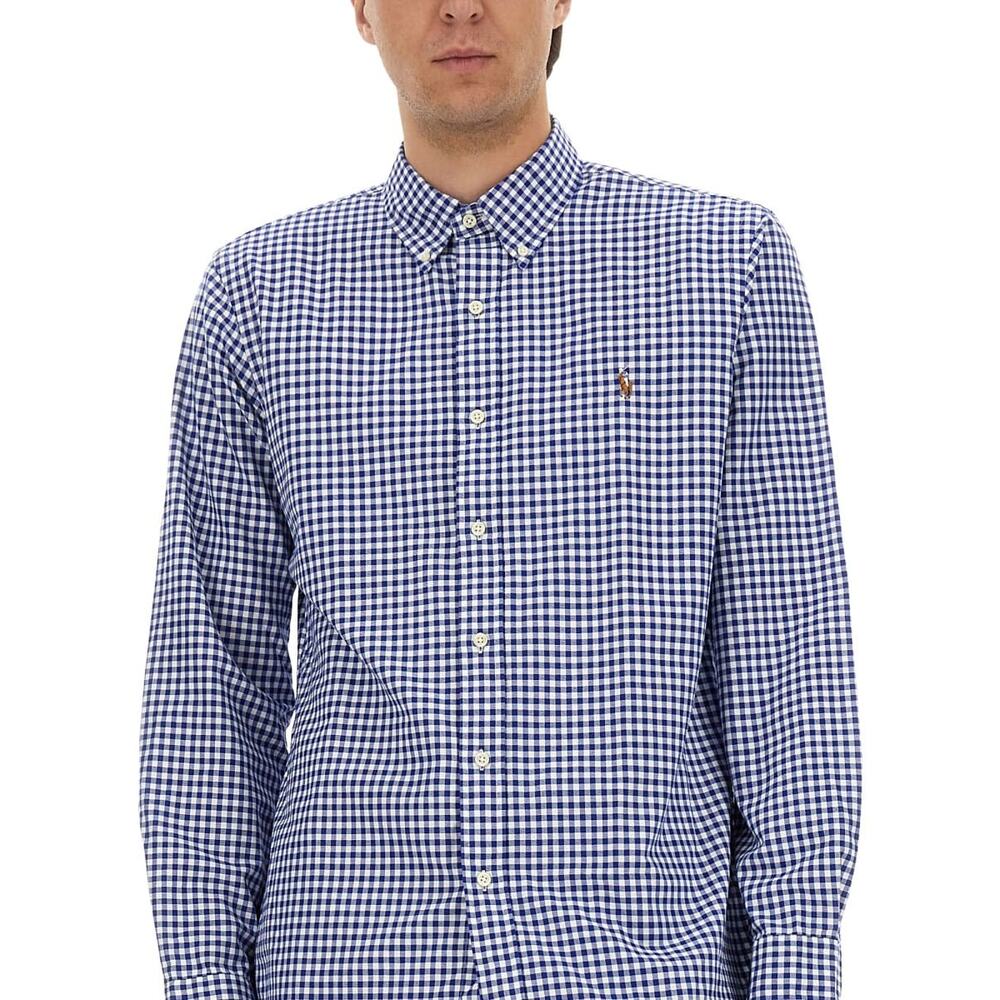 Ralph Lauren Gingham Long Sleeve Shirt Blue | Size L